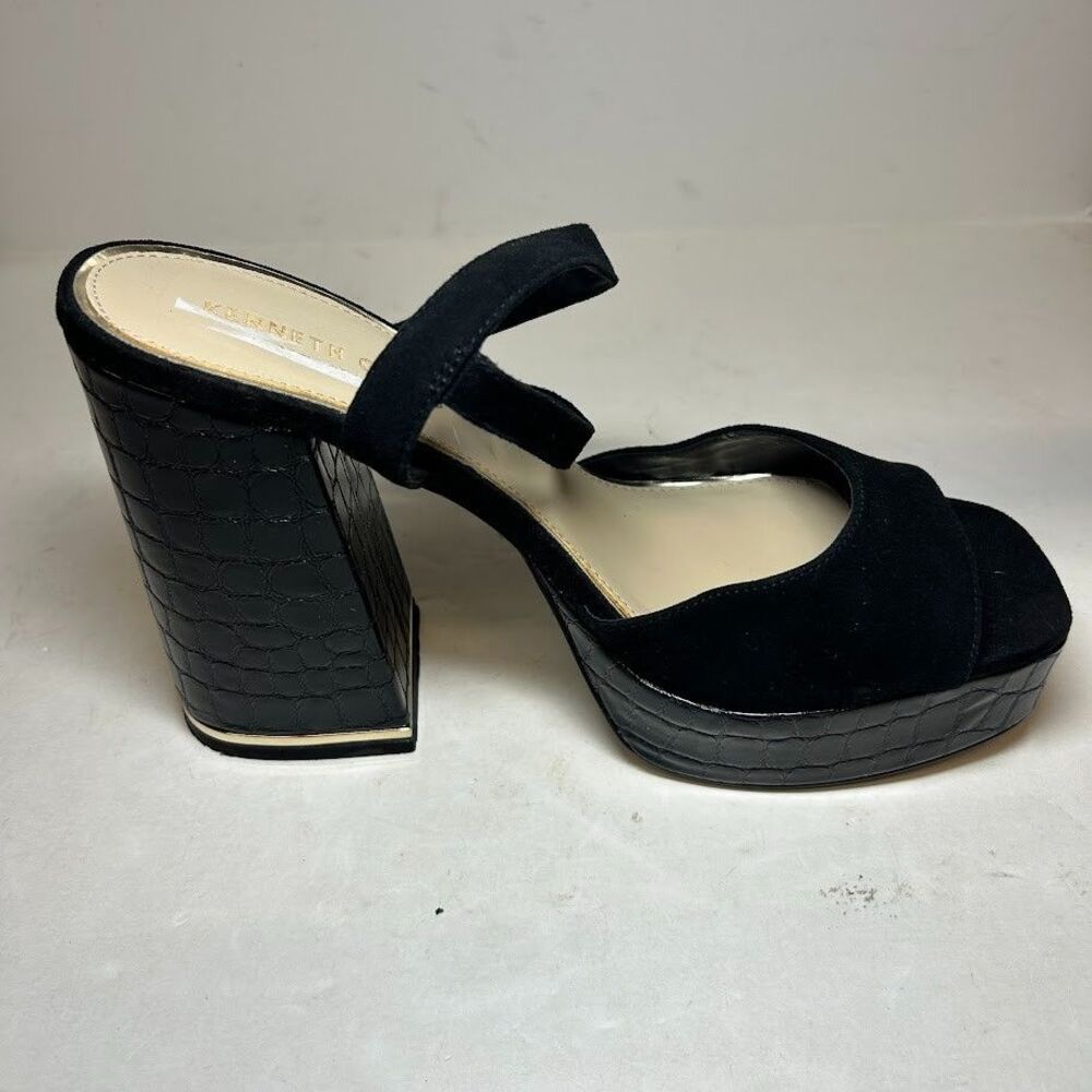 Kenneth Cole Womens 11 M Black Dolly Platform High Heel Sandals Display GM1 - Picture 4 of 5